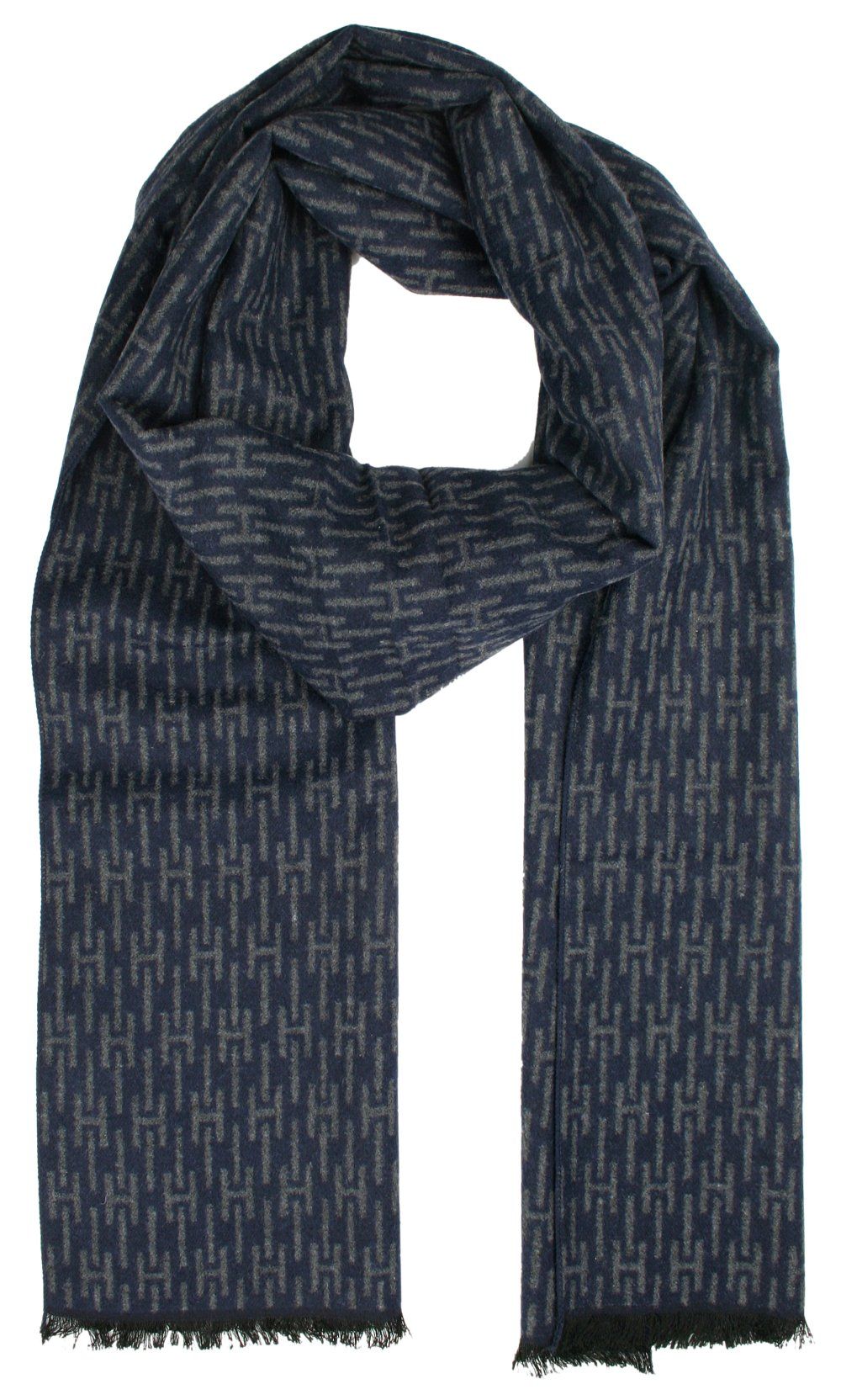 Męski Szalik Alties - Granatowy, Wzór Geometryczny