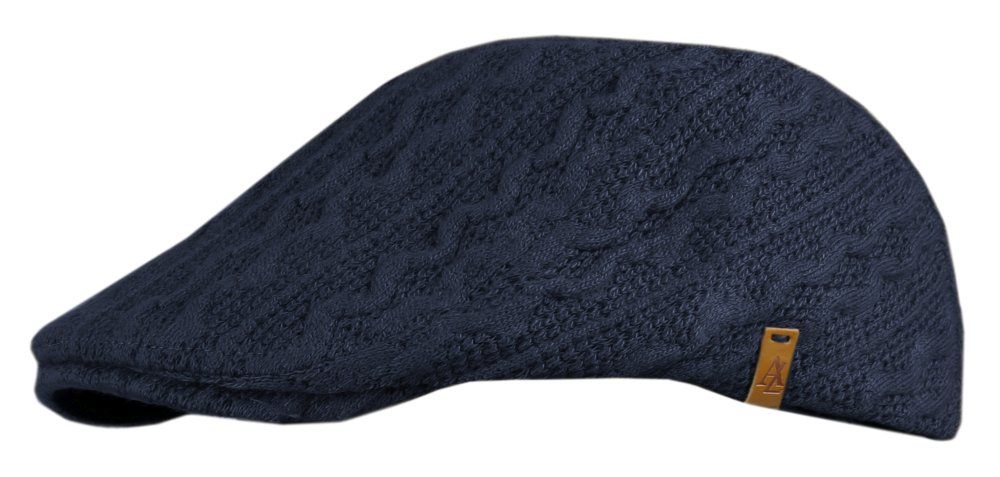 Przejściowy, Lekko Ocieplony Kaszkiet - Alties - Dziergany Materiał (KNIT) - Granat