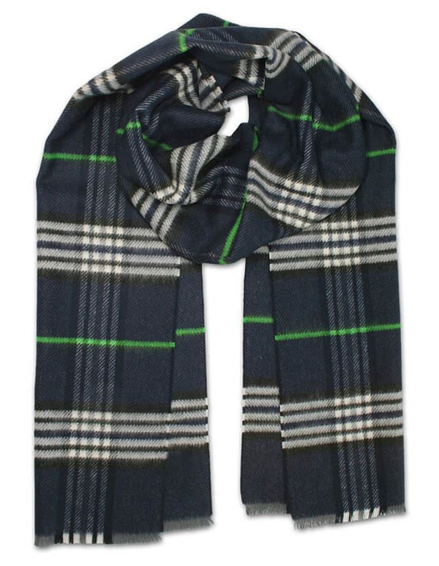 Szalik Granatowy w Kratkę, Miękki, Firmy V.Fraas -Cashmink- Elegancki, Męski