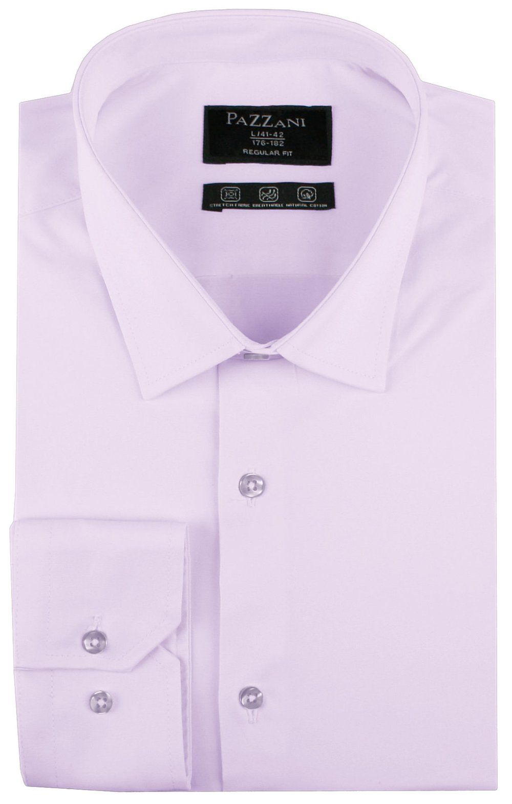 Jednokolorowa, Bawełniana Koszula o Prostym Kroju - Jasny Fiolet