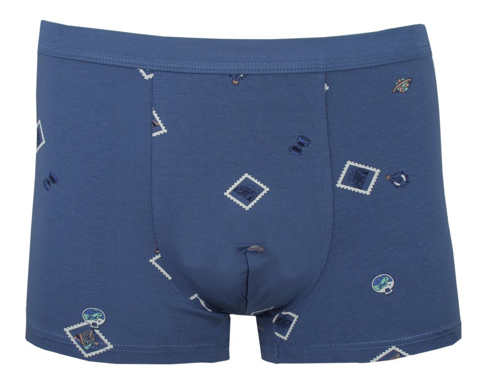 Obcisłe Bokserki, Majtki z Elastanem - Alties - Niebieskie, Znaczek Pocztowy