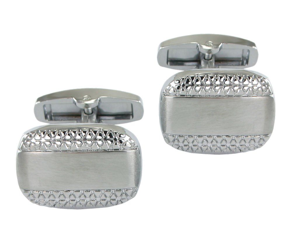 Męskie Spinki do Mankietów - Alties - Kolor Srebrny (Stalowy)