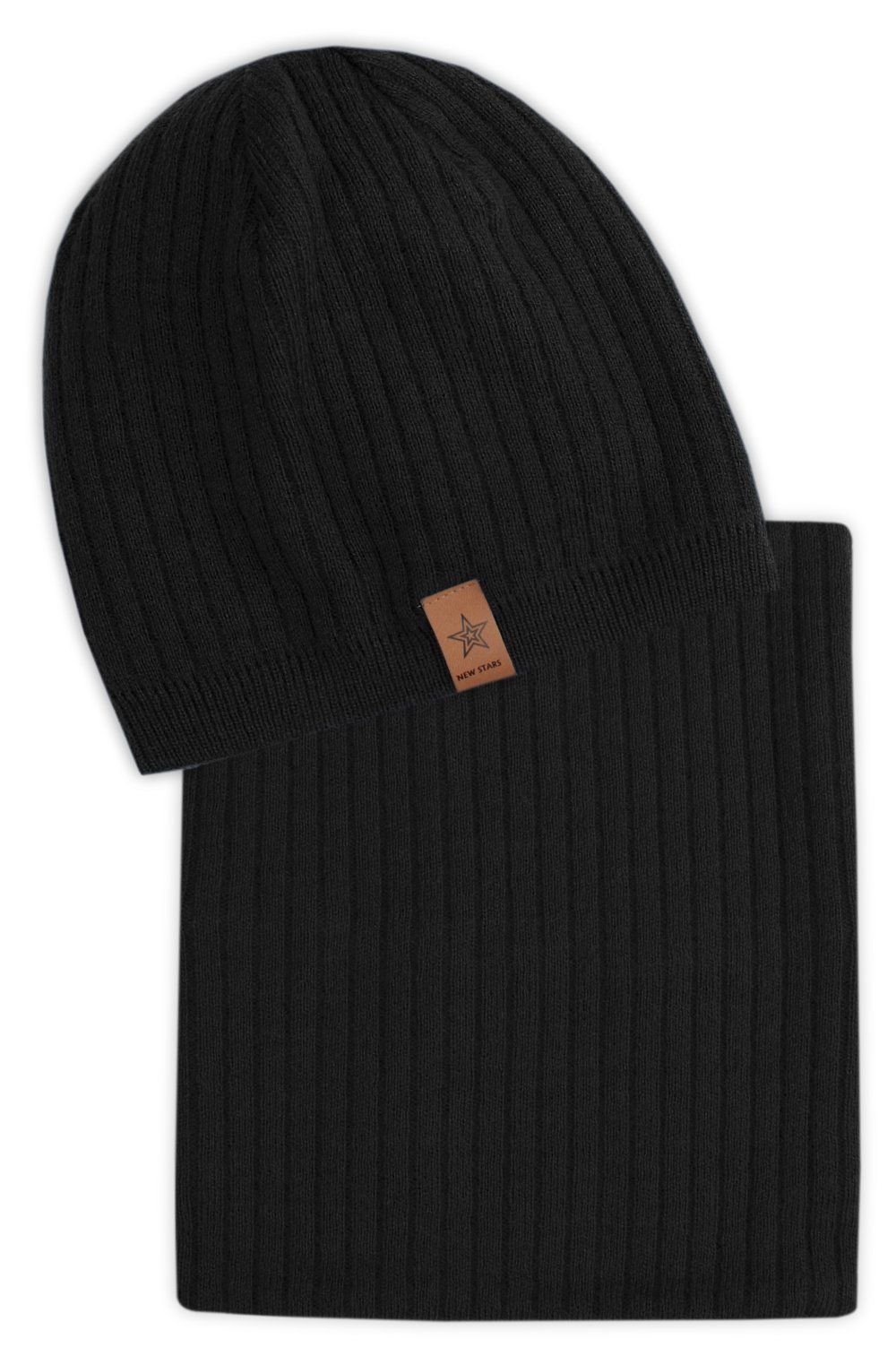 Zestaw na Prezent - Czapka z Kominem - Czarny