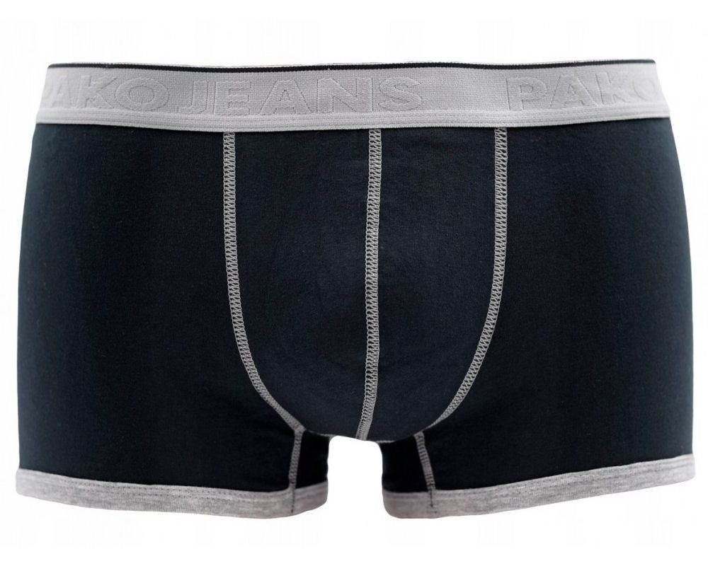 Majtki, Bokserki, Męskie, Elastyczne, Obcisłe, Granatowo-Szare -Pako Jeans