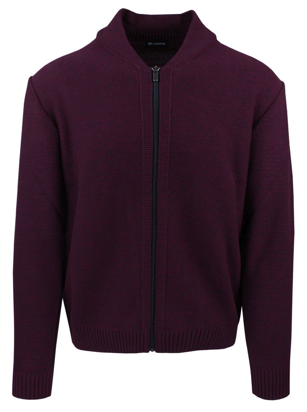 Sweter Męski - Lasota - Rozpinany (Kardigan) - Bordowy Melanż