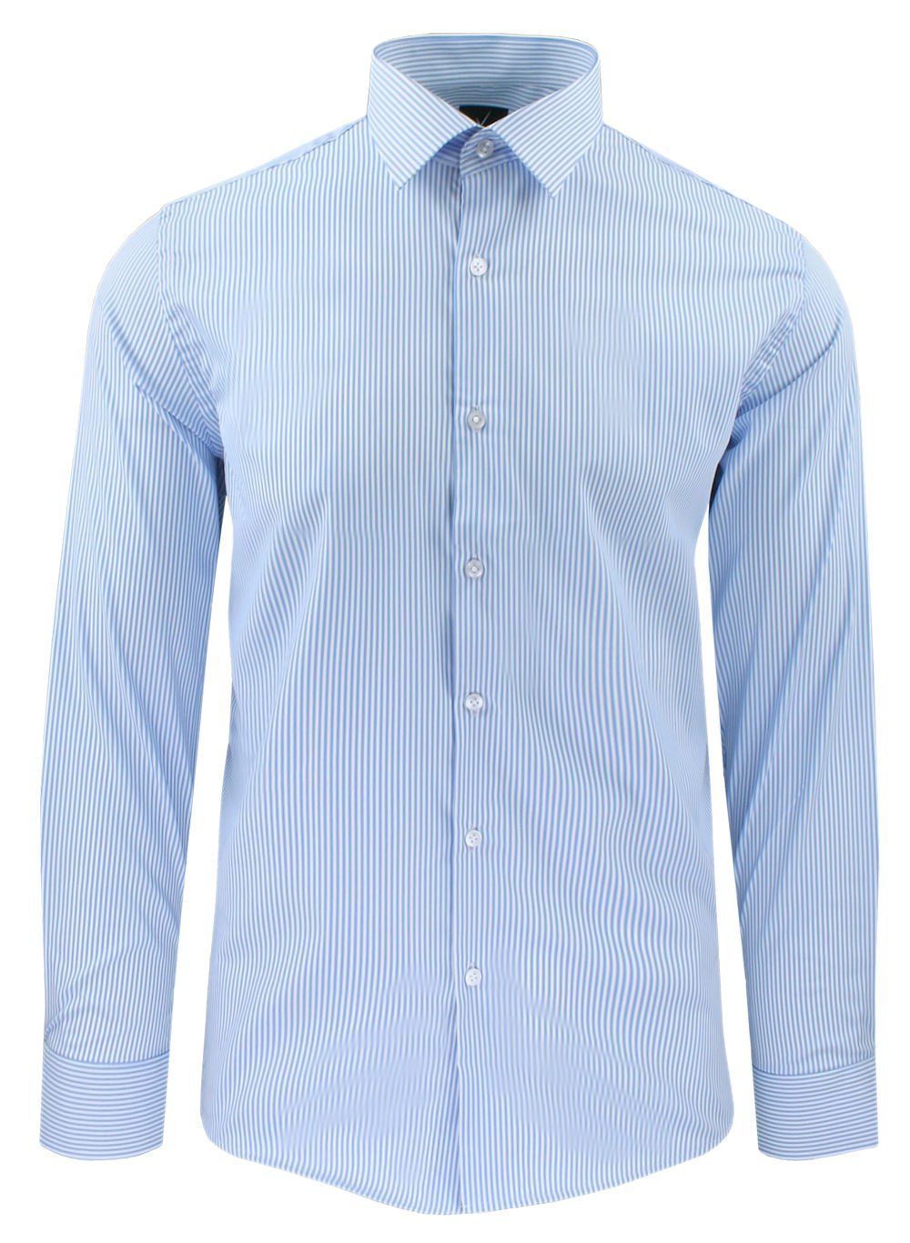 Elegancka Koszula, Wygodny Krój - Victorio - Błękitny Prążek