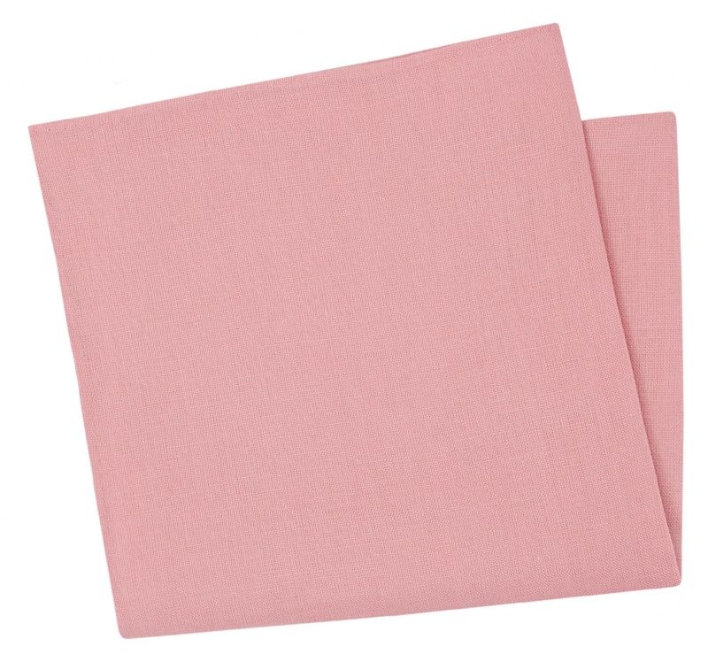 Różowa Lniana Poszetka, 100% Len -HIS STORY- Jednokolorowa, Klasyczna, Ręcznie Uszyta, Pudrowy Róż