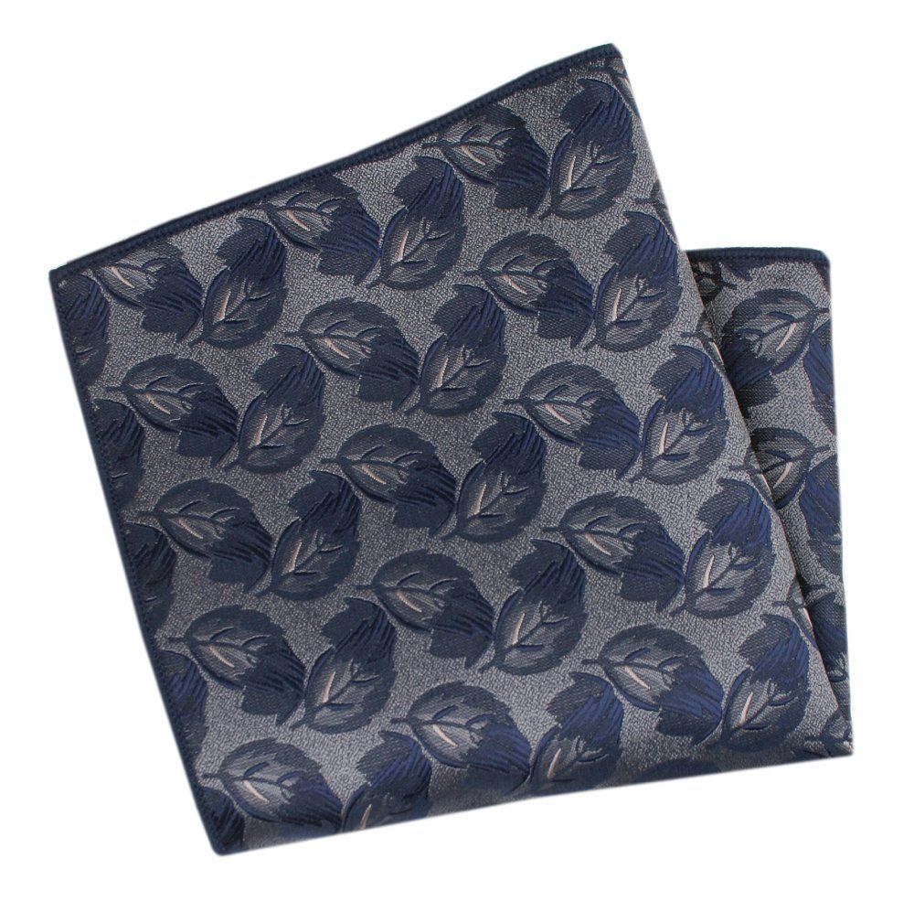 Męska, Elegancka Poszetka - Alties - Popiel, Wzór w Liście