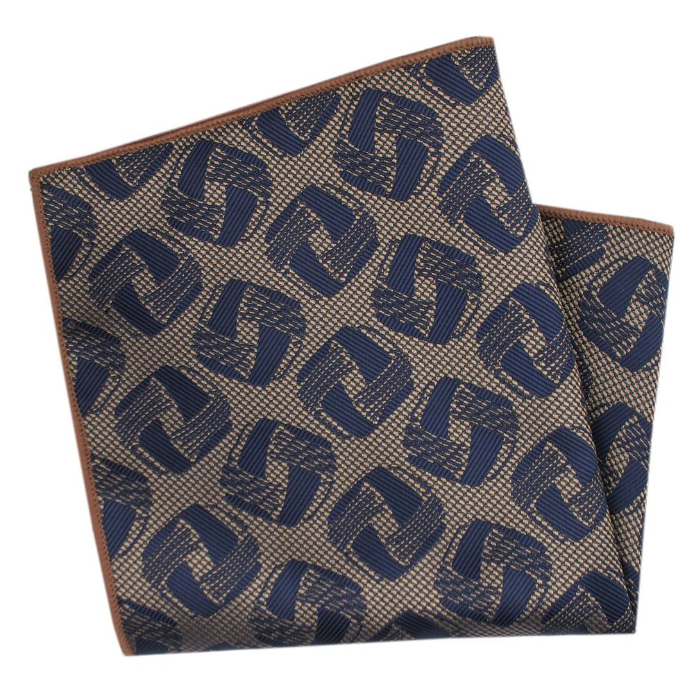 Męska, Elegancka Poszetka - Alties - Beżowa w Duży Wzór