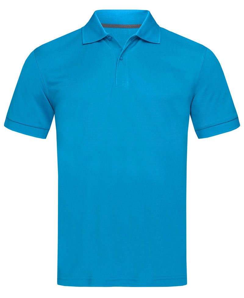 Koszulka Polo, Niebieska, Sportowa, ACTIVE-DRY Poliester, dzianina pique