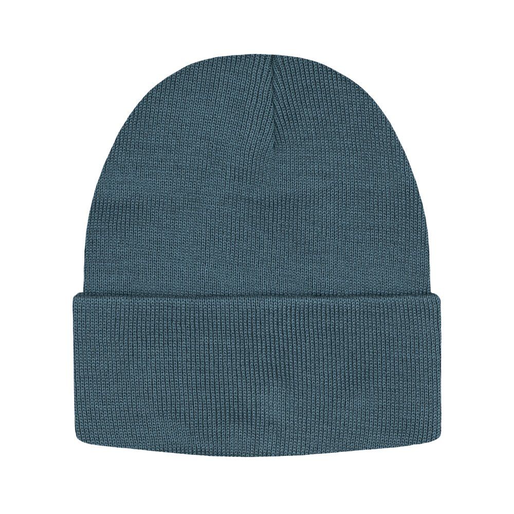 Jednokolorowa Czapka Zimowa Typu Beanie – Zimowa - Morska