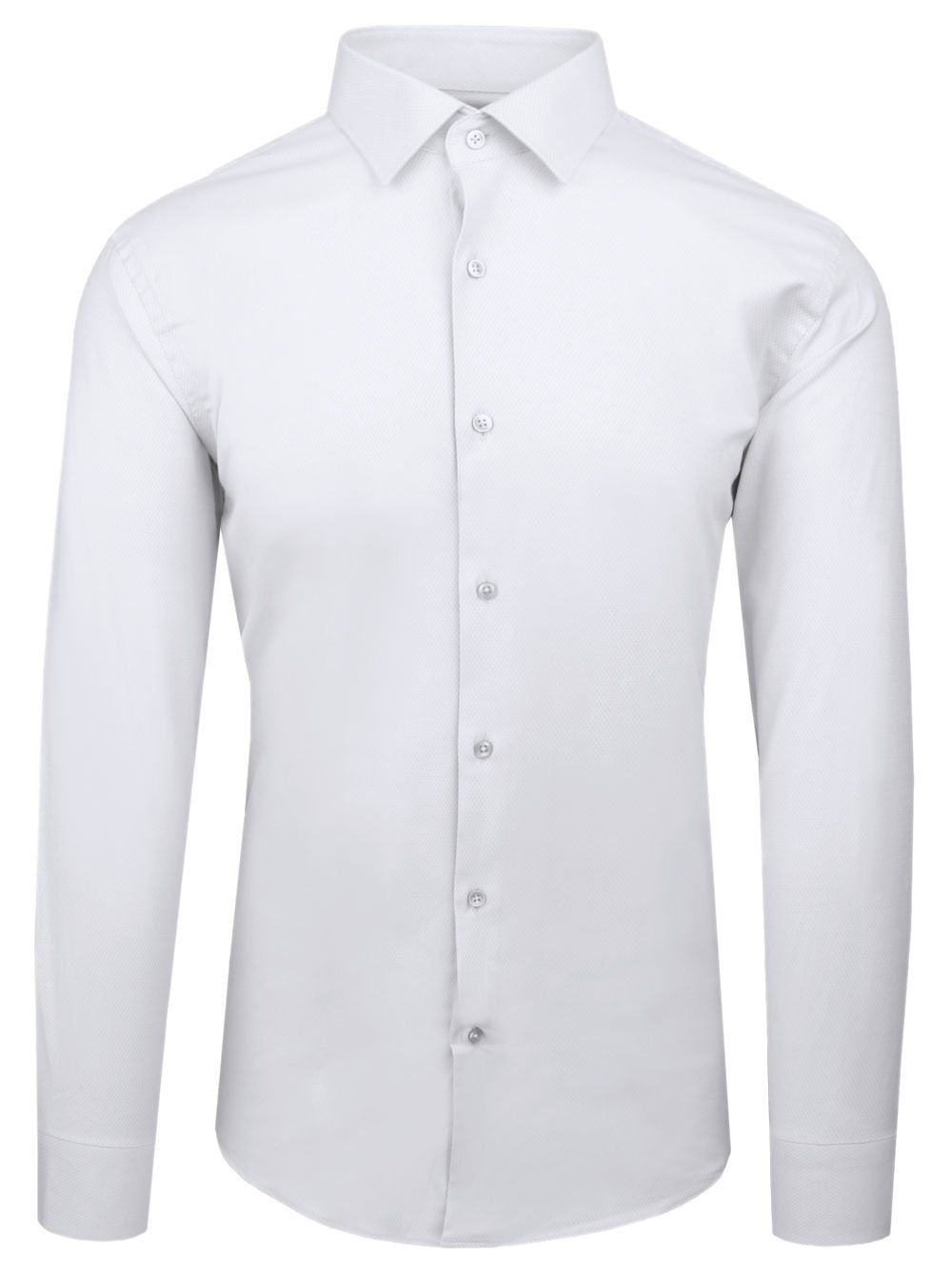 Wyszczuplona, Elegancka Koszula Męska - Victorio - Biała