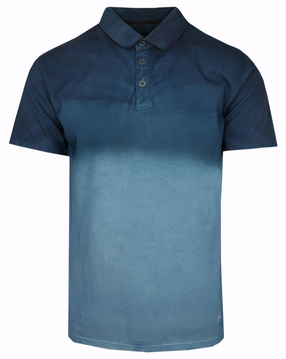 Granatowe Męskie Polo - Pioneer - Efekt Spranej Tkaniny (Vintage Look)