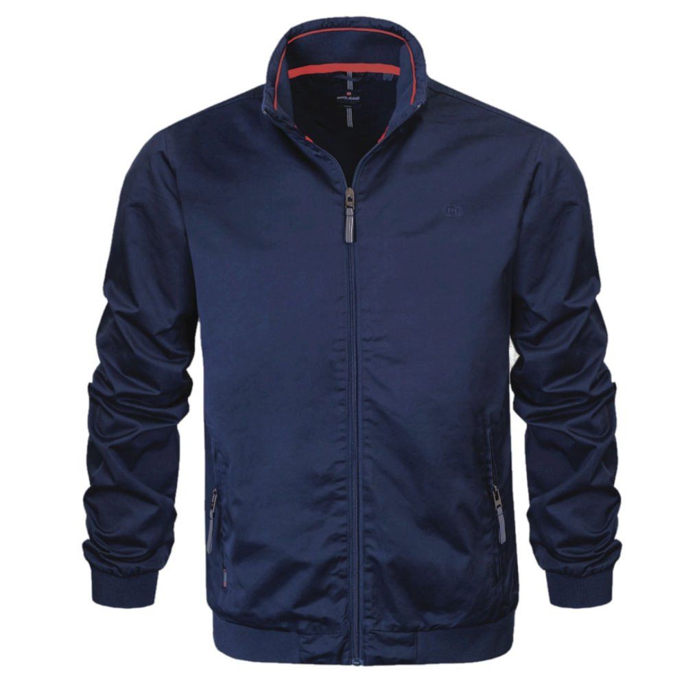 Lekka Bawełniana Wiatrówka, Przejściowa Kurtka Męska - Pako Jeans - Granatowa