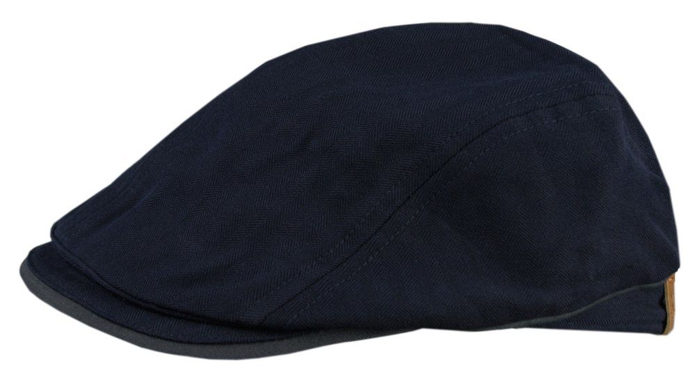 Lekki Kaszkiet Wiosenno-Letni - Alties - Granatowy, Deseń w Jodełkę