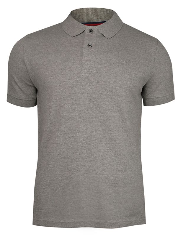 Szara Bawełniana Koszulka POLO -Adriano Guinari- Męska, Krótki Rękaw, z Kołnierzykiem, Casualowa