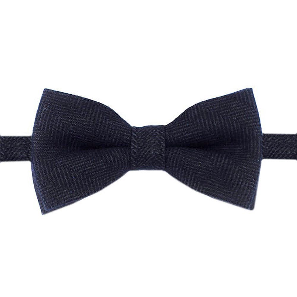 Wełniana Mucha Męska - His Story - Granat w Jodełkę