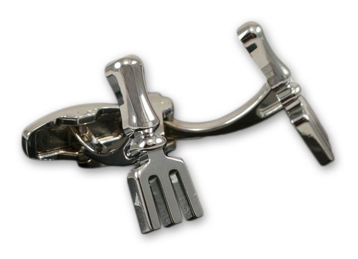 Stylowe, Męskie Spinki do Mankietów - ALTIES - Widelec, Trójząb