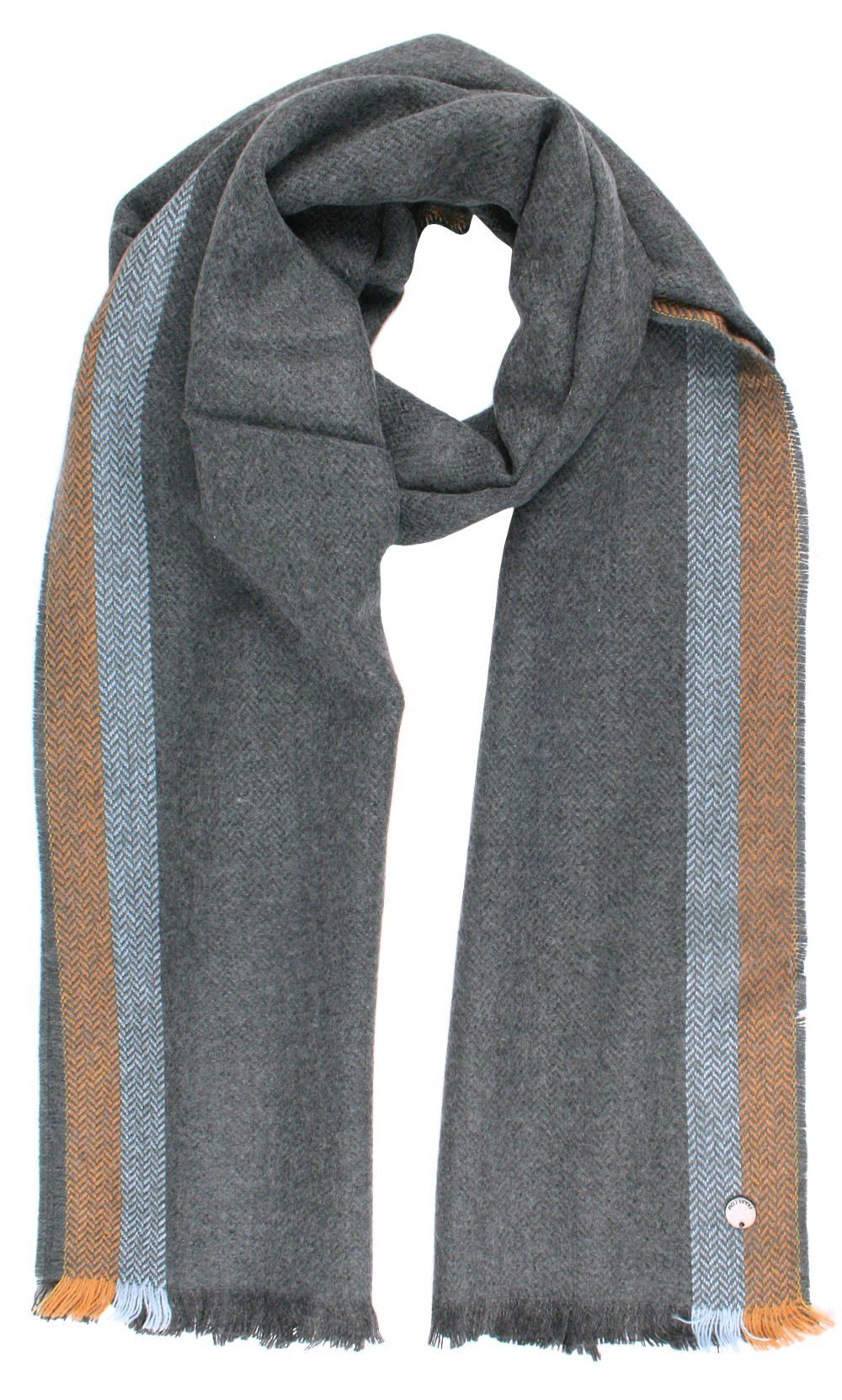 Szalik Męski - V. Fraas - Cashmink - Popiel, Pasy