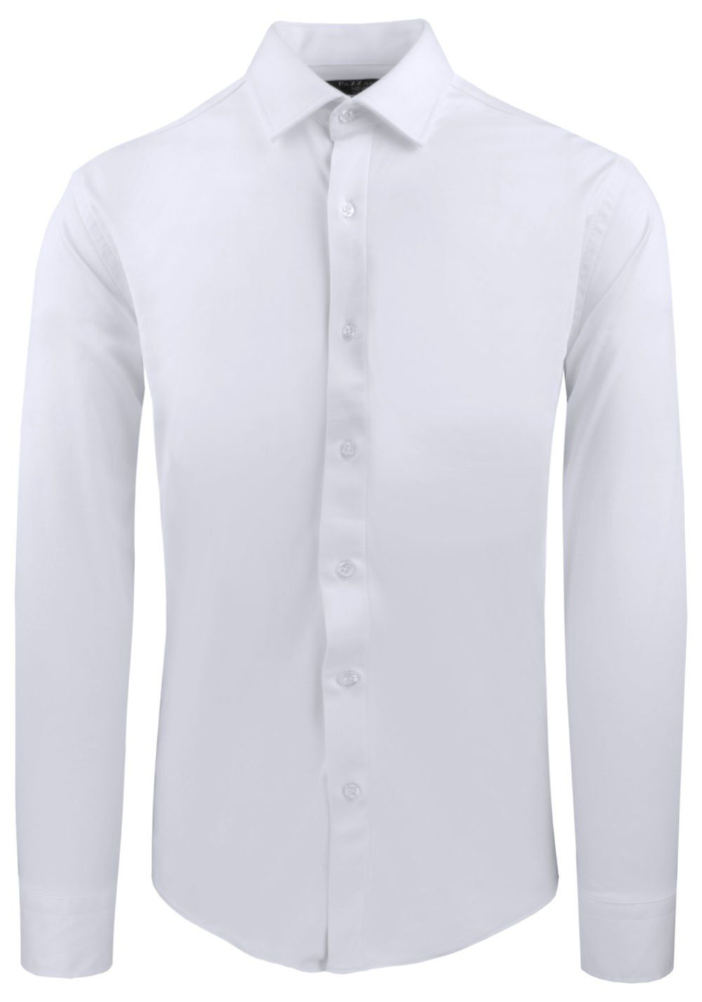 Elegancka Koszula z Dzianinowej Tkaniny - Prosty Krój - Biała