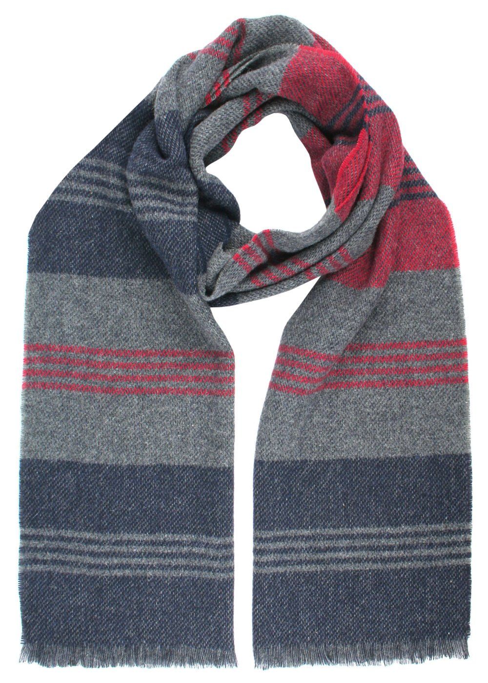 Wełniany Szalik Męski - V. Fraas - Kolorowy w Paski