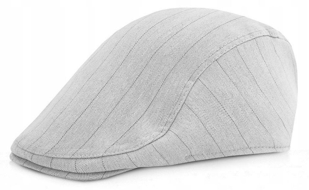 Lekki Kaszkiet Męski - Pako Jeans - Popielaty - Jasny Popiel, Paski