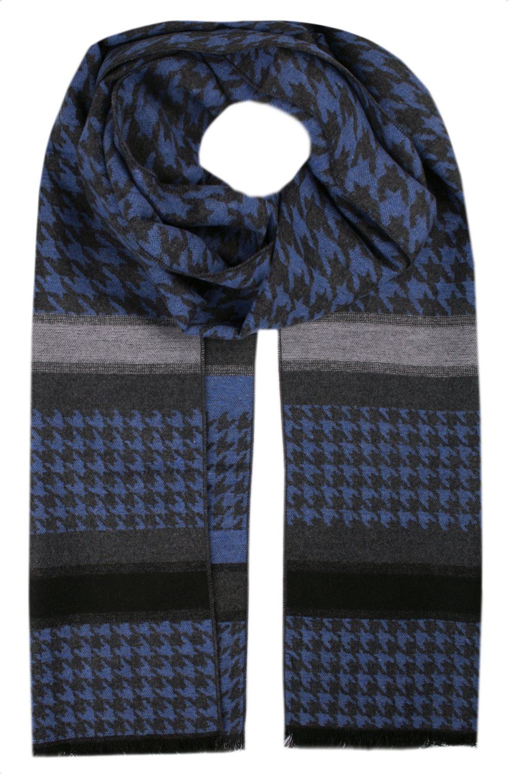 Męski Szalik z Wiskozy - Alties - Granatowa Pepitka