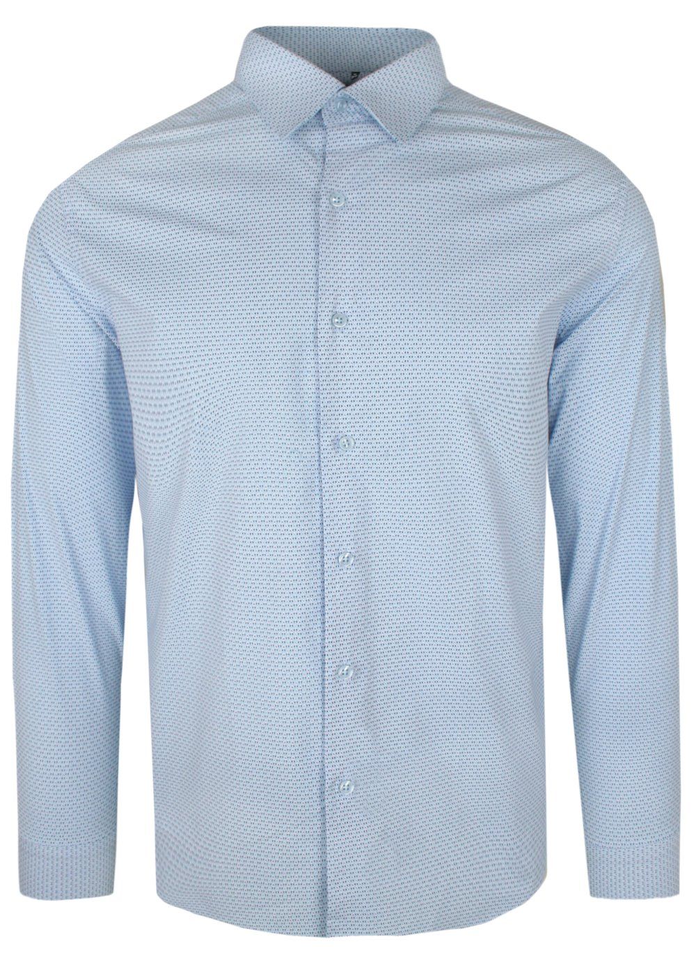 Elegancka Koszula Męska - Victorio - Krój Klasyczny - Drobny Wzór, Błękit