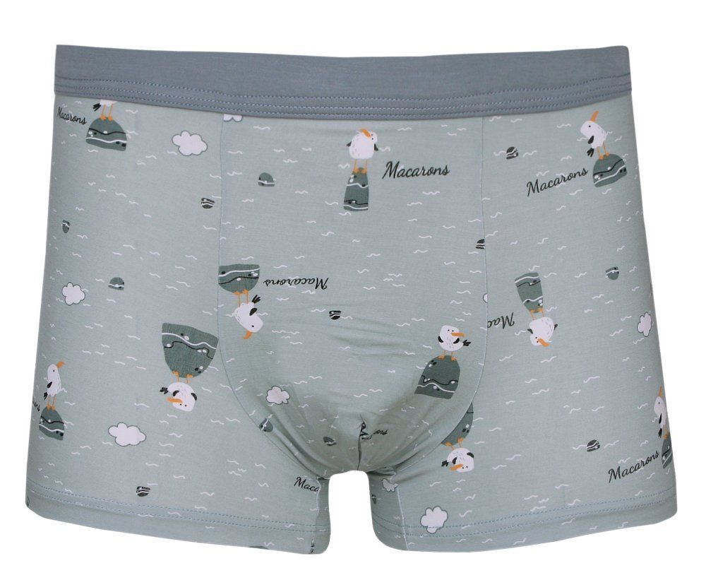 Bokserki Obcisłe, Szare w Mewy, Bawełniane, Majtki z Elastanem -ALTIES