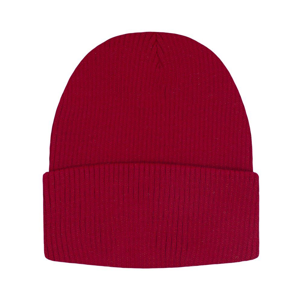 Jednokolorowa Czapka Zimowa Typu Beanie – Zimowa - Czerwień