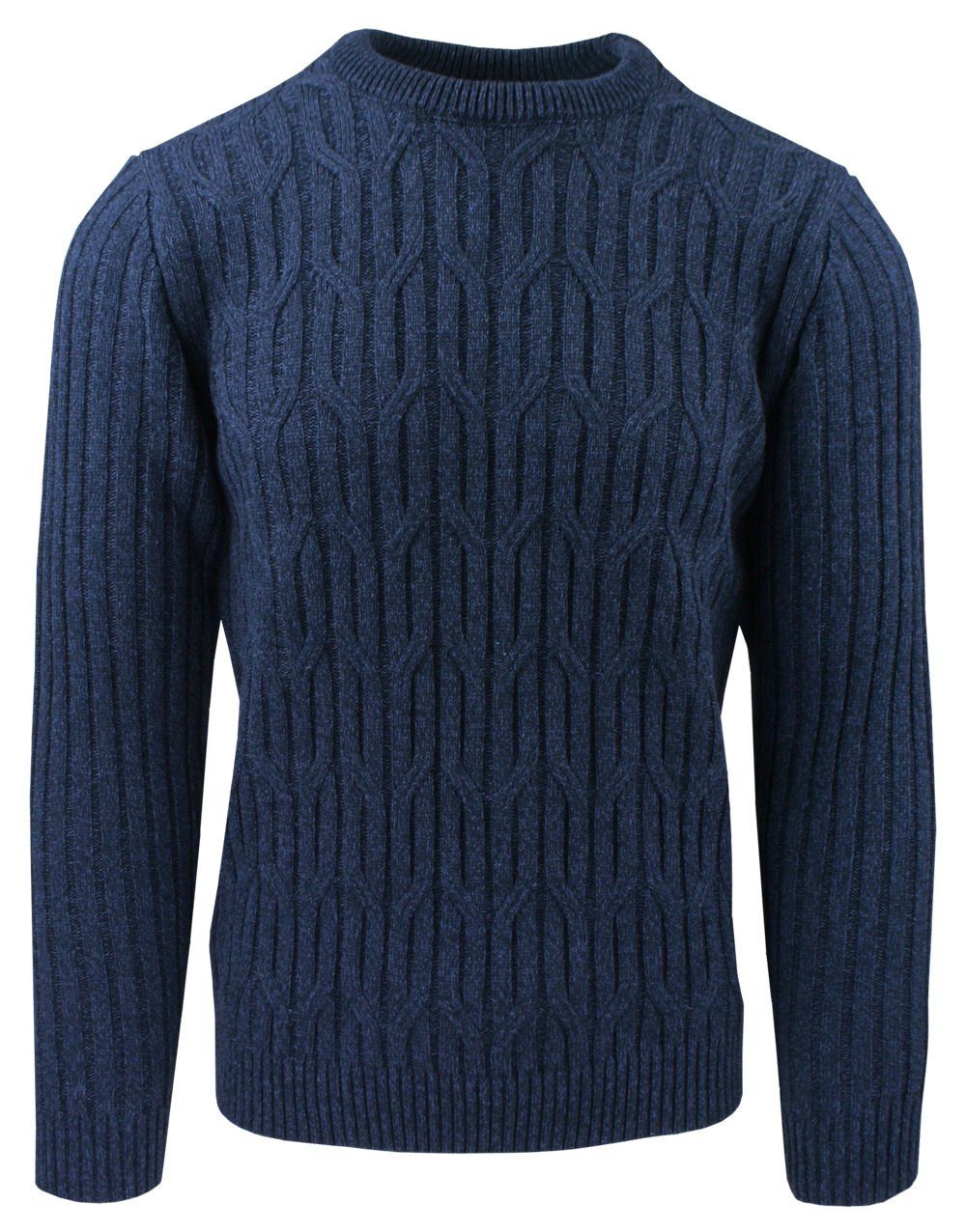 Męski Sweter, Okrągły Dekolt - M. Lasota - Granatowy