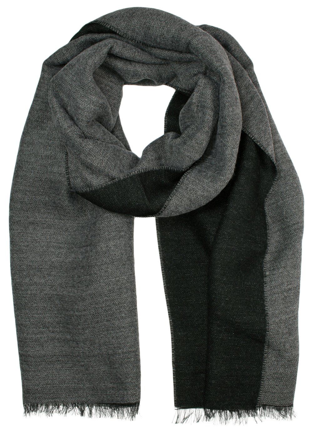 Szalik Szeroki, Szaro-Czarny Dwustronny, Jesienno-Zimowy, Męski -V. FRAAS