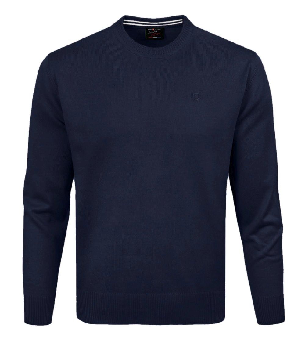 Wełniany Sweter, Okrągły Dekolt (U-Neck) - Pako Jeans - Granatowy