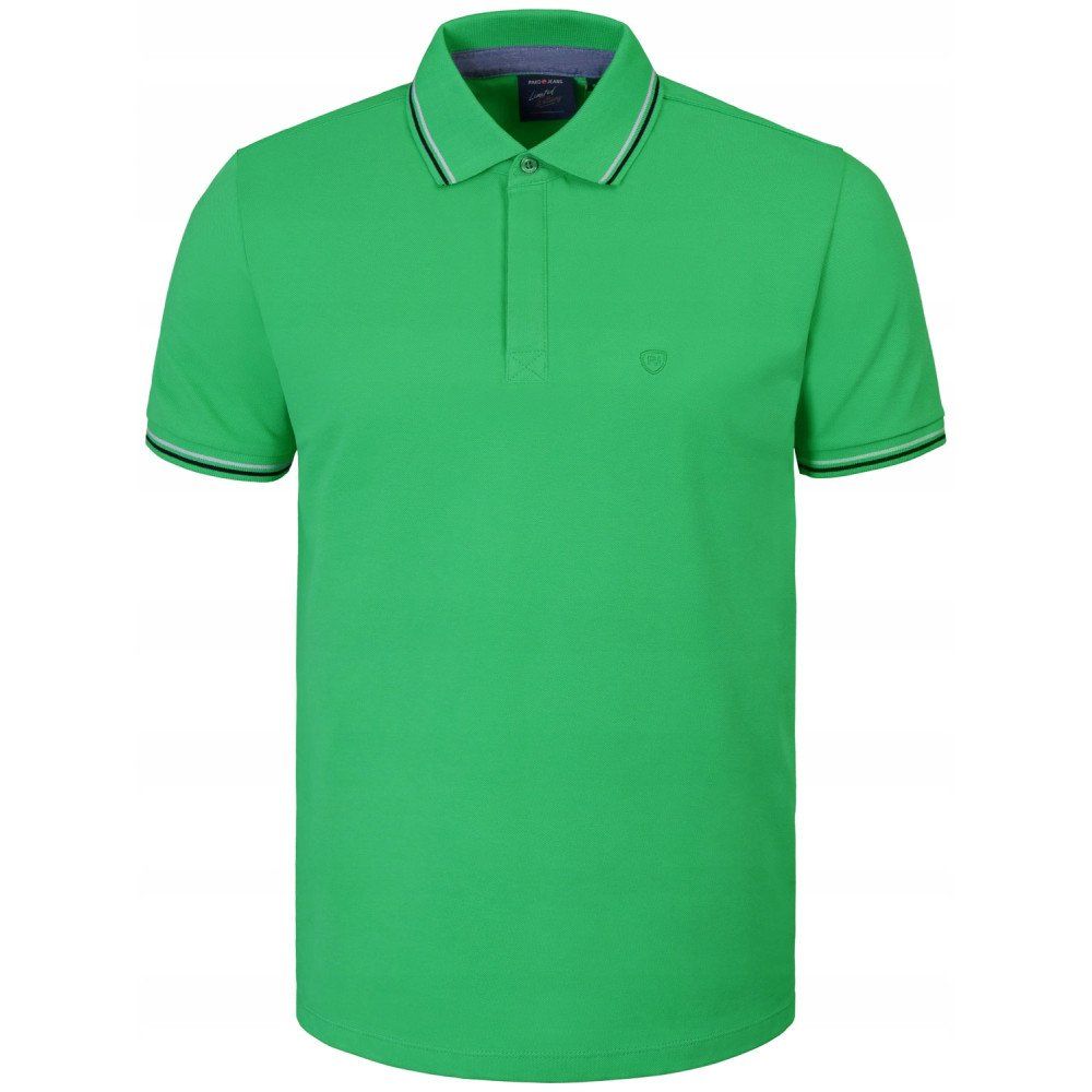 Koszulka Polo - Męska - Pako Jeans - Zielona, Kryte Guziki