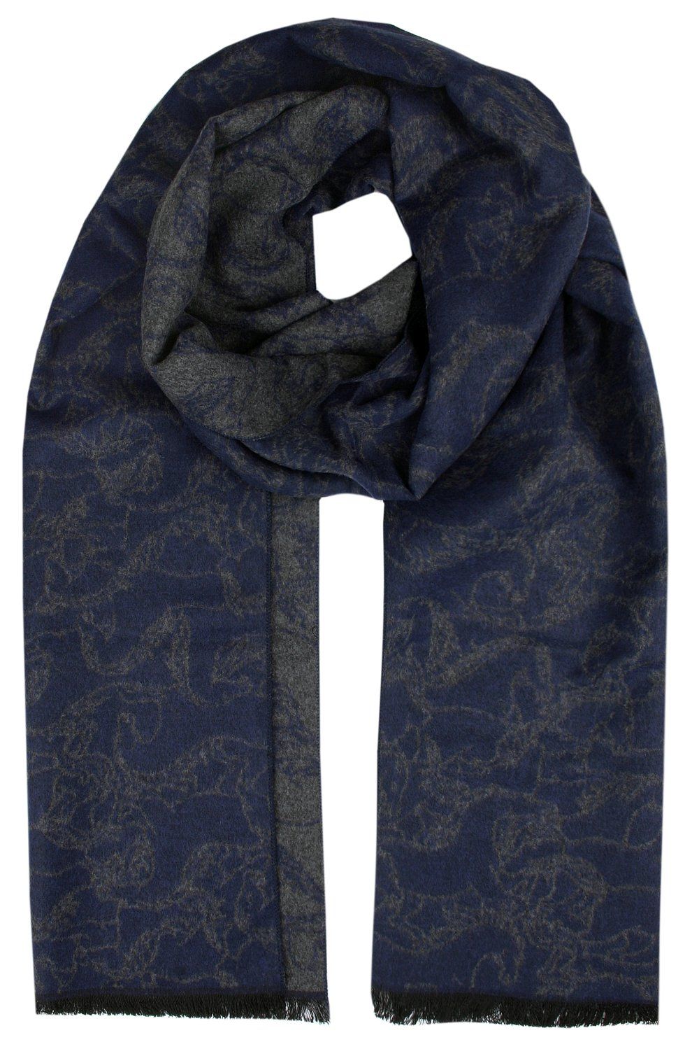 Męski Szalik z Wiskozy - Alties - Granat i Grafit