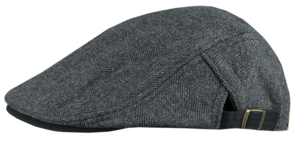 Delikatnie Ocieplony Kaszkiet Przejściowy - Alties - Jodełka - Grafitowy