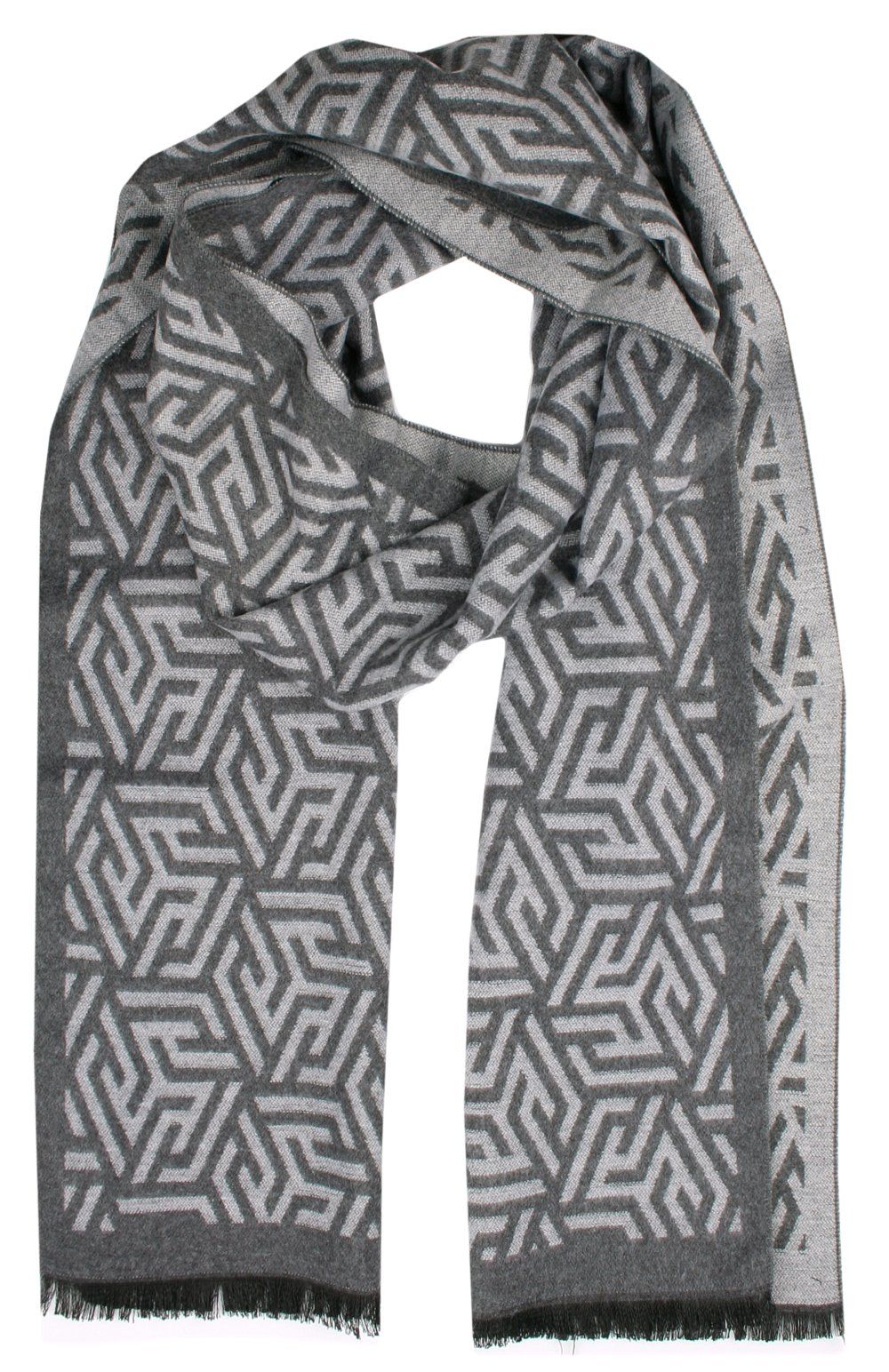 Męski Szalik Alties - Popiel, Wzór w Labirynt