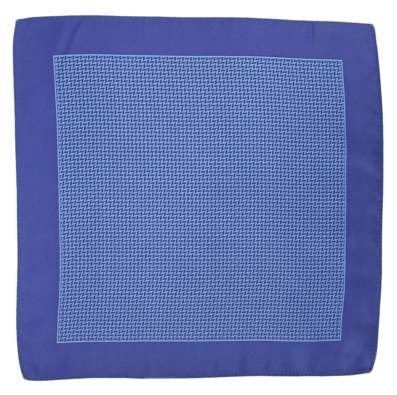 Oryginalna Męska Poszetka w Jodełkę - 33x33 cm - Alties, Niebiesko-Granatowa