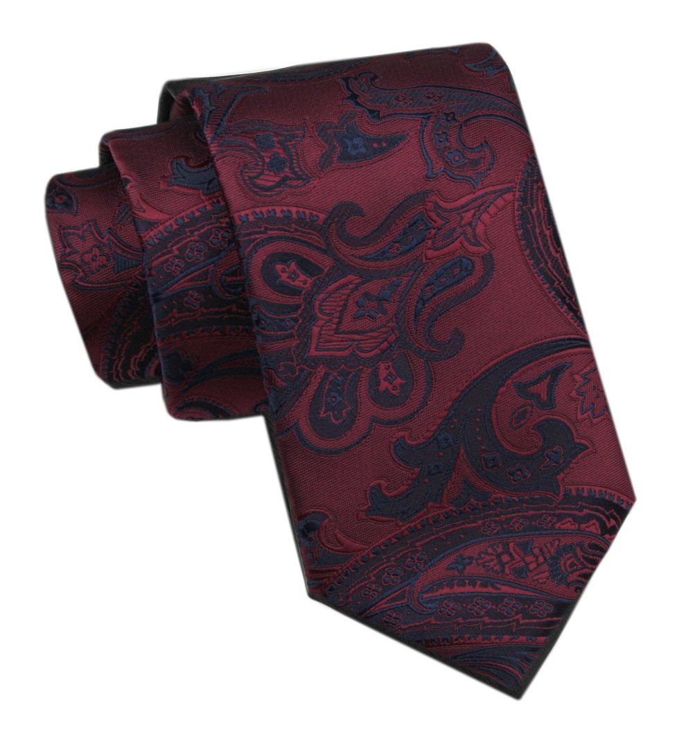 Elegancki Krawat Męski - Alties - Kolor Wina, Duży Wzór