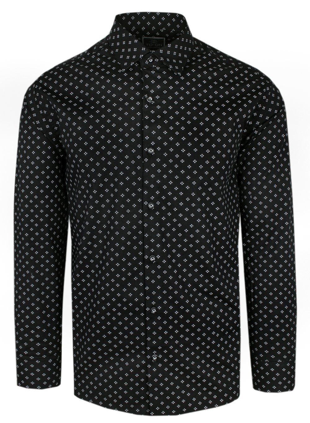 Koszula Męska, Elegancka - TO ON - Drobny Wzór, Czarny Kolor
