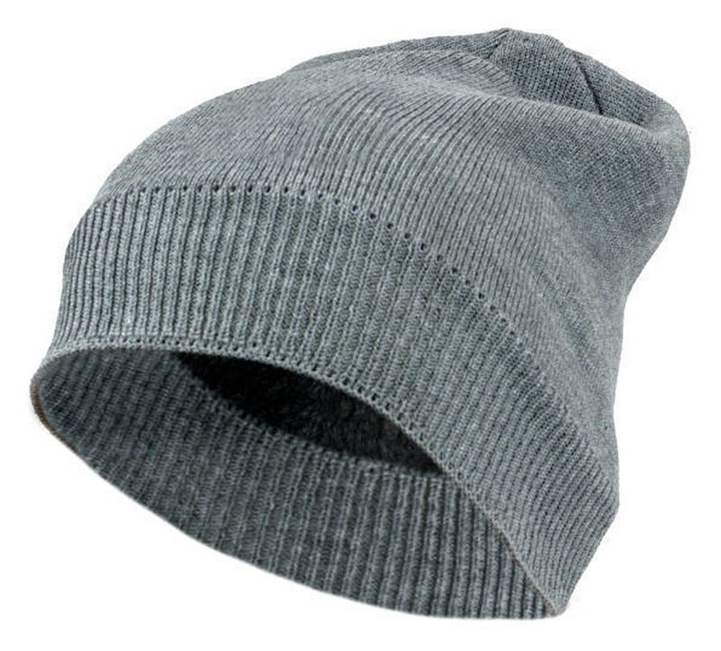 Popielata Męska Jesienno-Zimowa Czapka, Ciepła, Uniwersalny Rozmiar, z Kożuchem