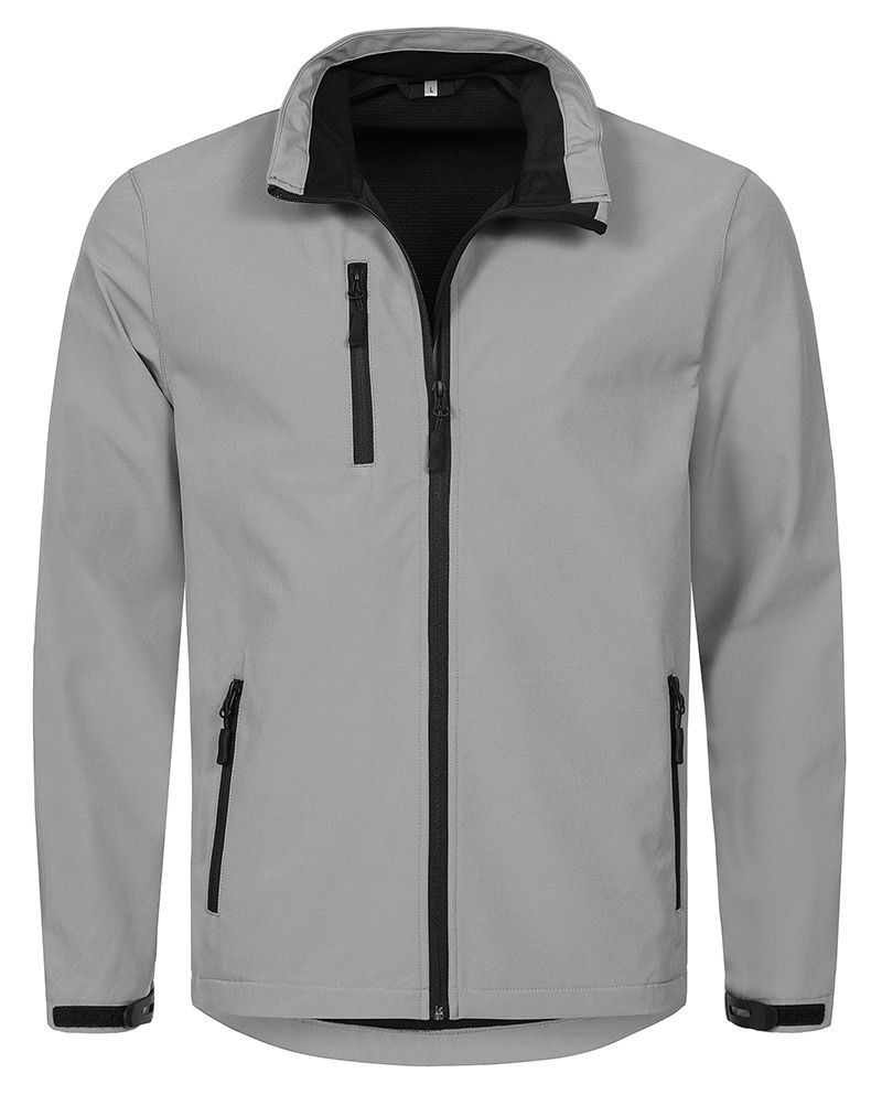 Kurtka Przeciwdeszczowa Softshell, Szara, Wiatroszczelna, Turystyczna, Sportowa, Popielata