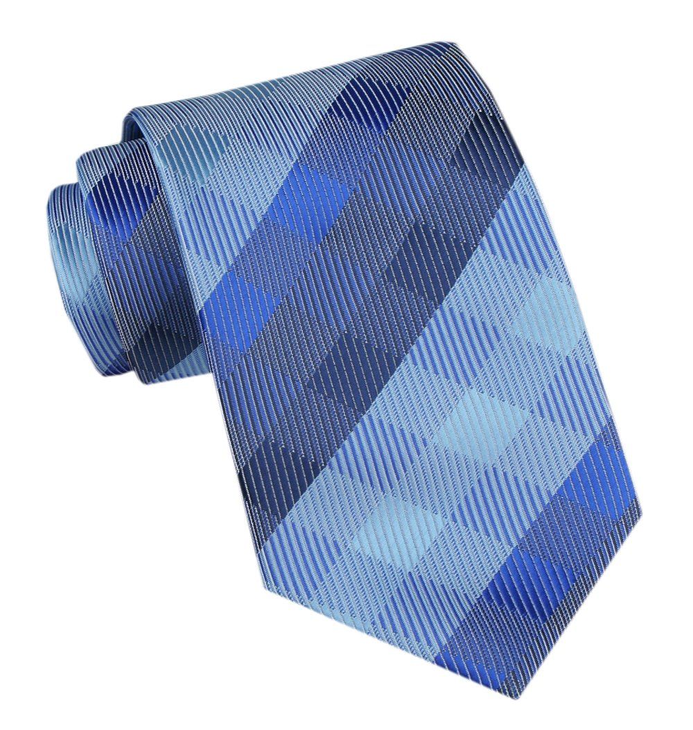 Męski Krawat - Angelo di Monti - Odcienie Niebieskiego, Kratka