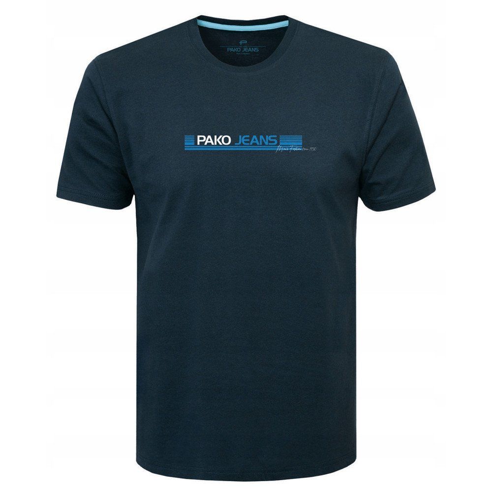 Koszulka Męska (T-Shirt) - Pako Jeans - U-Neck - Granatowa