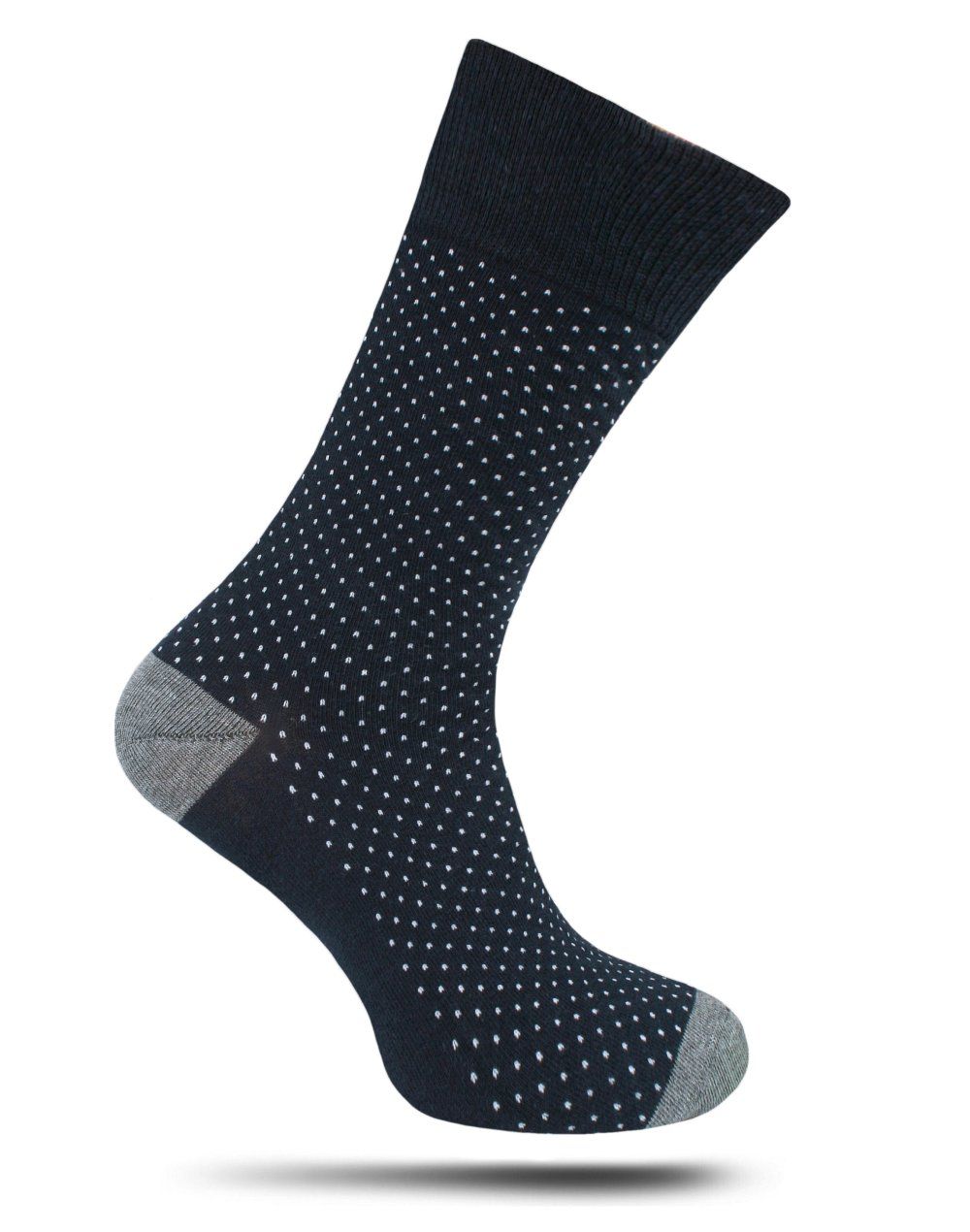 Bawełniane Skarpetki Chattier - Granatowe w Drobny Groszek