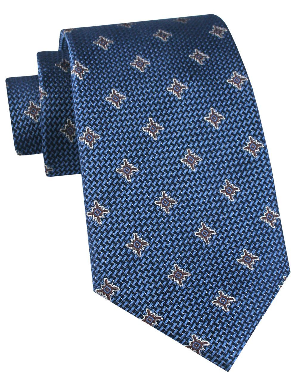 Jedwabny Krawat Męski - His Story - Niebieski, Drobny Wzór