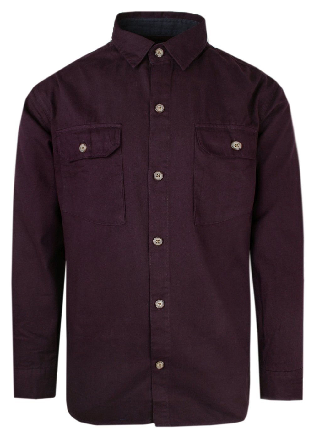 Sportowa Koszula Męska z Bocznymi Kieszeniami - Brave Soul - Bordowa