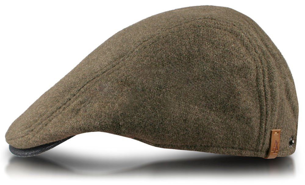 Męski, Ocieplany Kaszkiet z Bawełną - Alties - Oliwkowy