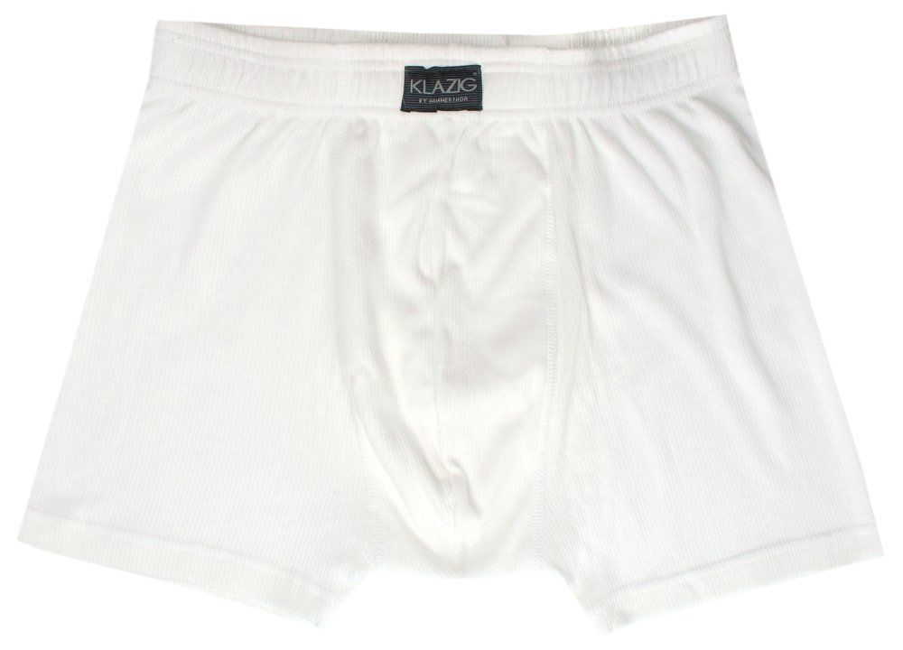 Bokserki Męskie, Majtki Bawełniane, Białe Jednokolorowe, Klasyczne -KLAZIG