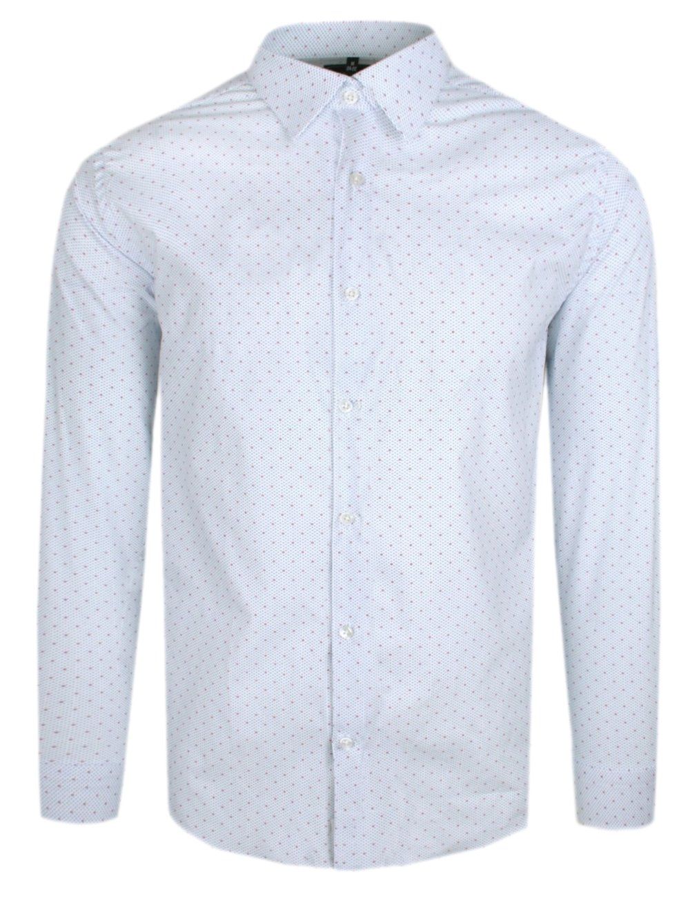 Wizytowa Koszula VICTORIO - Klasyczny Krój - Drobny Groszek, Błękit